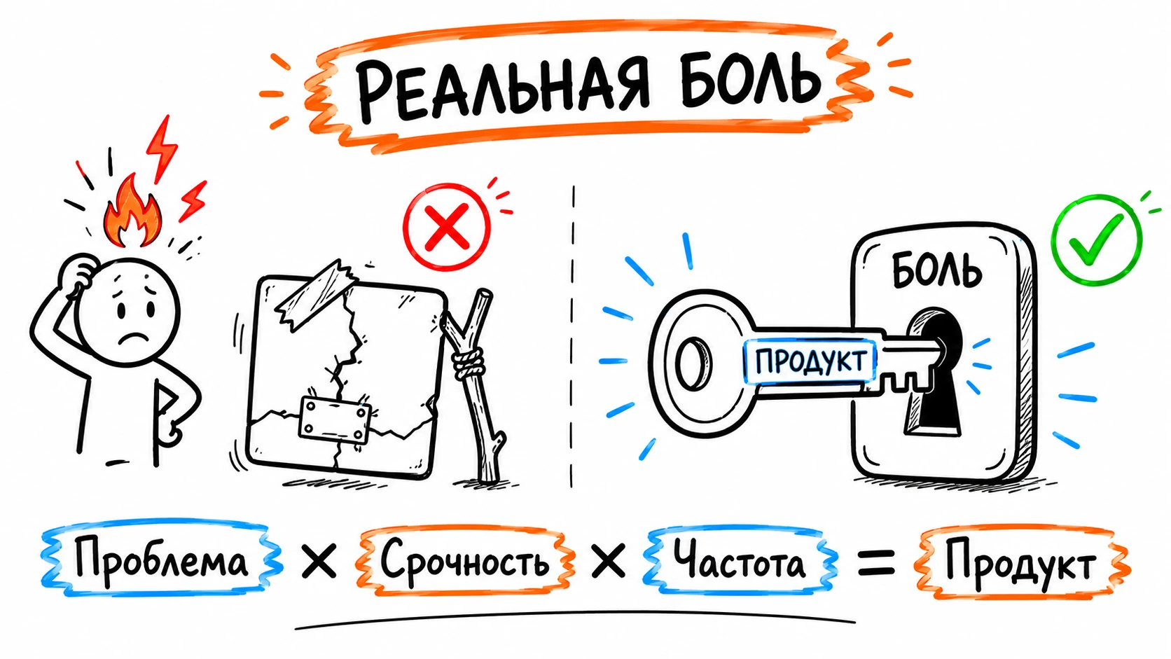 Реальная боль: продукт как ключ, который точно входит в замок проблемы