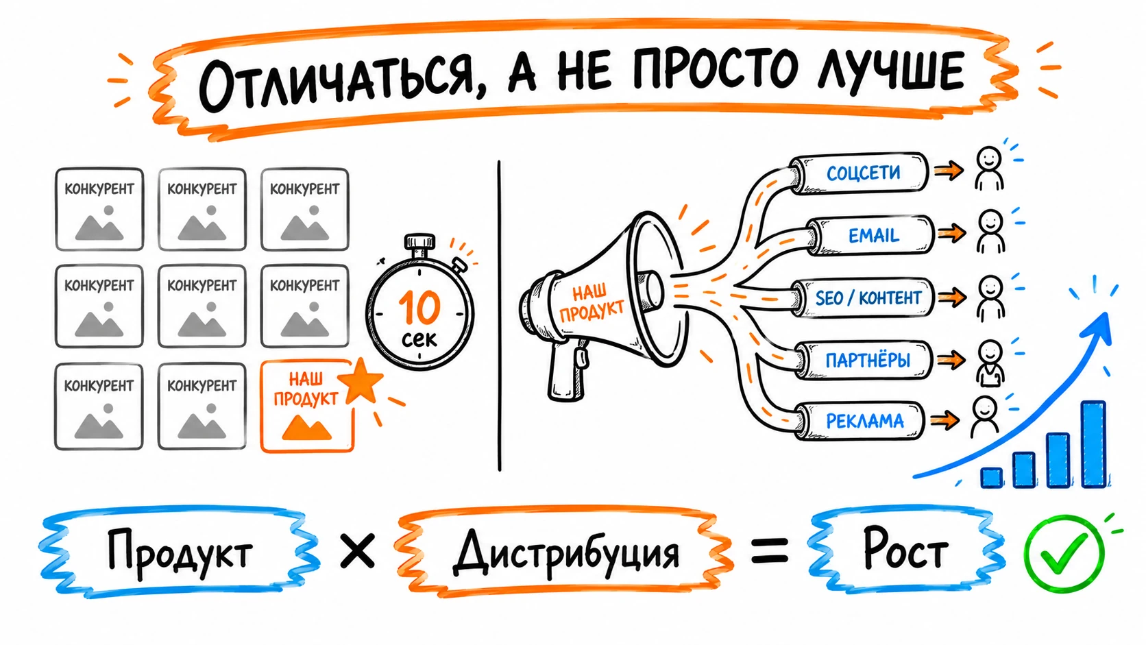 Отличаться, а не просто быть лучше: продукт и дистрибуция дают рост