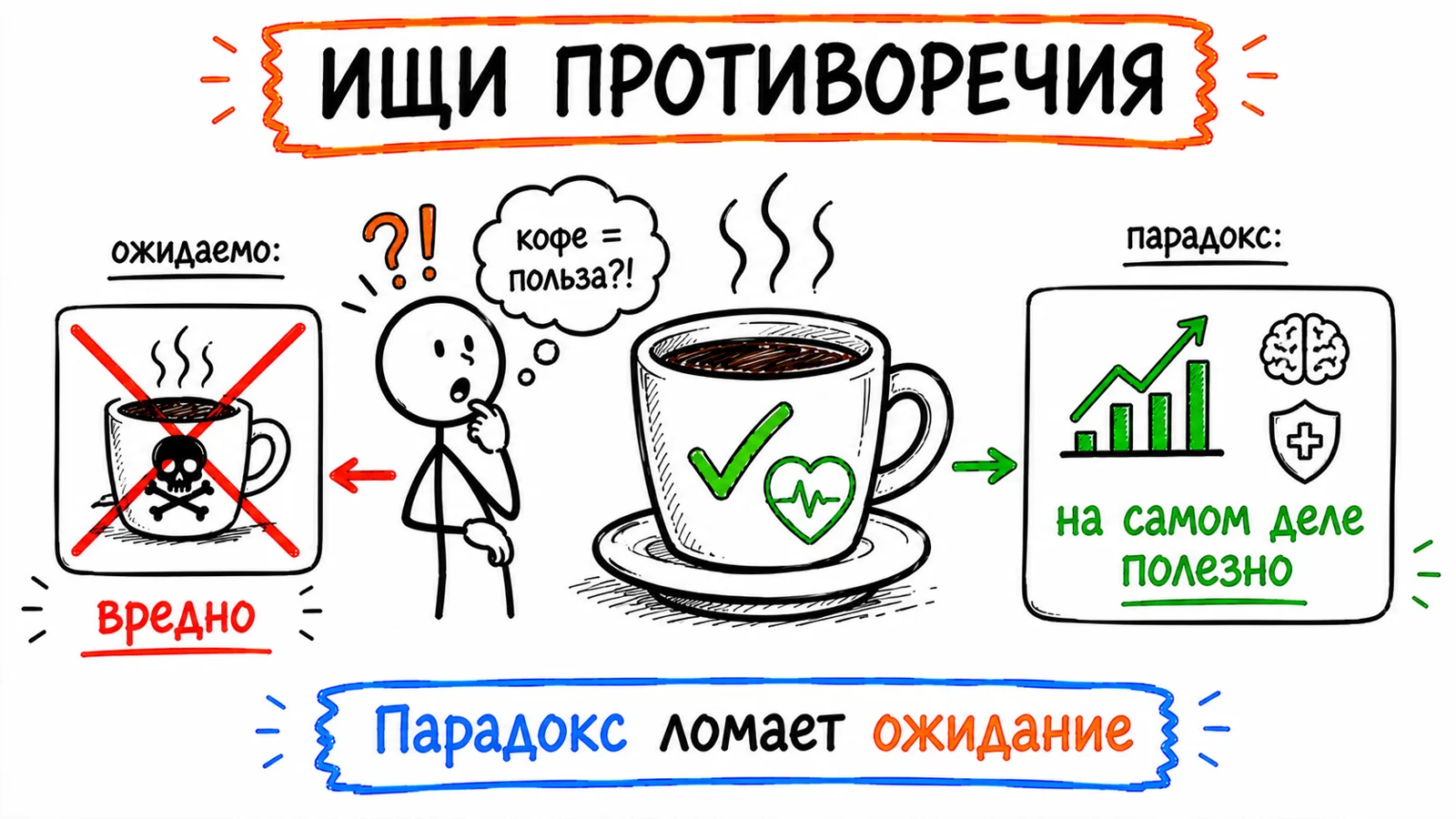 Ищи противоречия: парадокс в нише, который ломает ожидание и держит внимание
