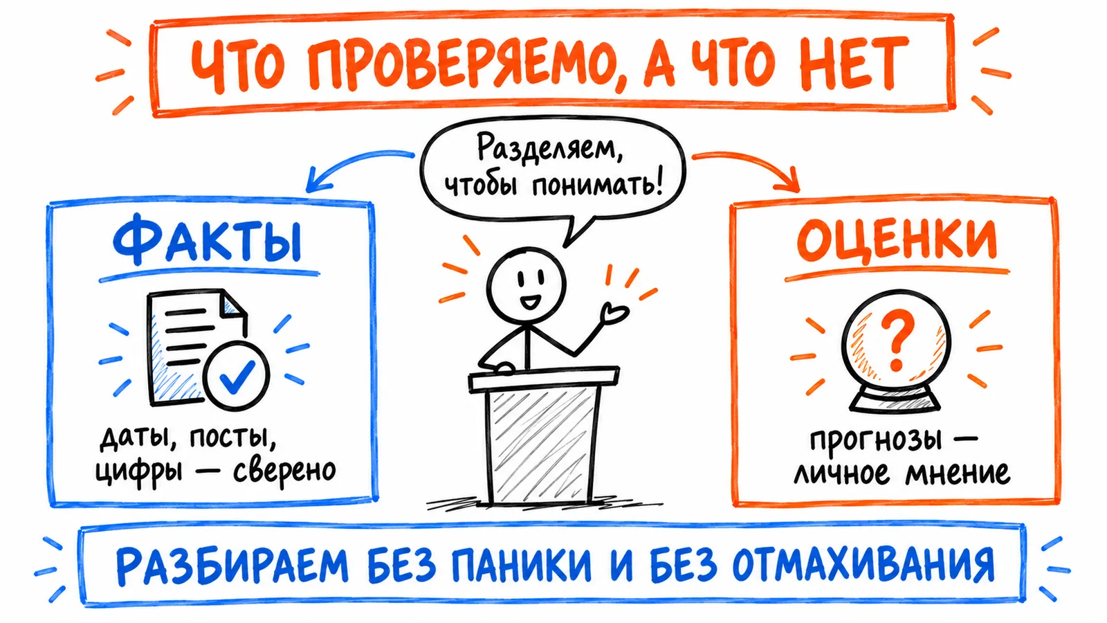 Факты сверяются с источниками, прогнозы остаются личным мнением: разбираем без паники и без отмахивания
