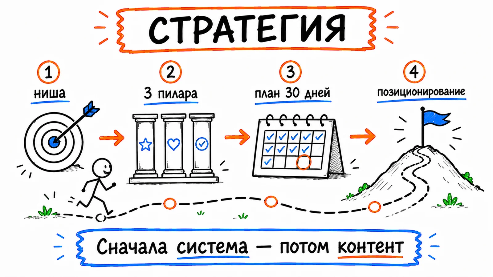 Стратегия Instagram: ниша → контент-пилары → план публикаций → позиционирование