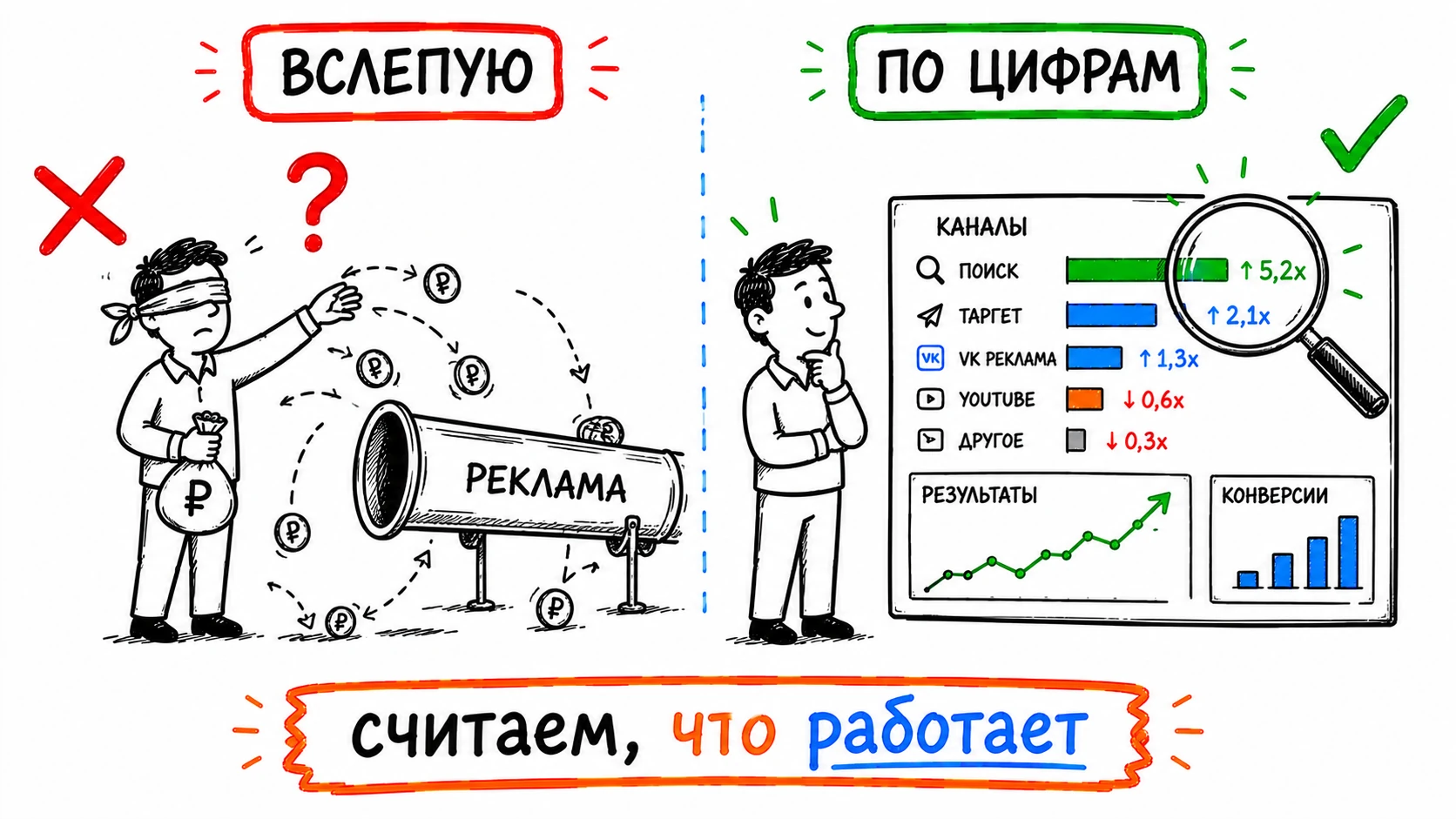 Маркетинг вслепую против решений по цифрам: какой канал реально работает