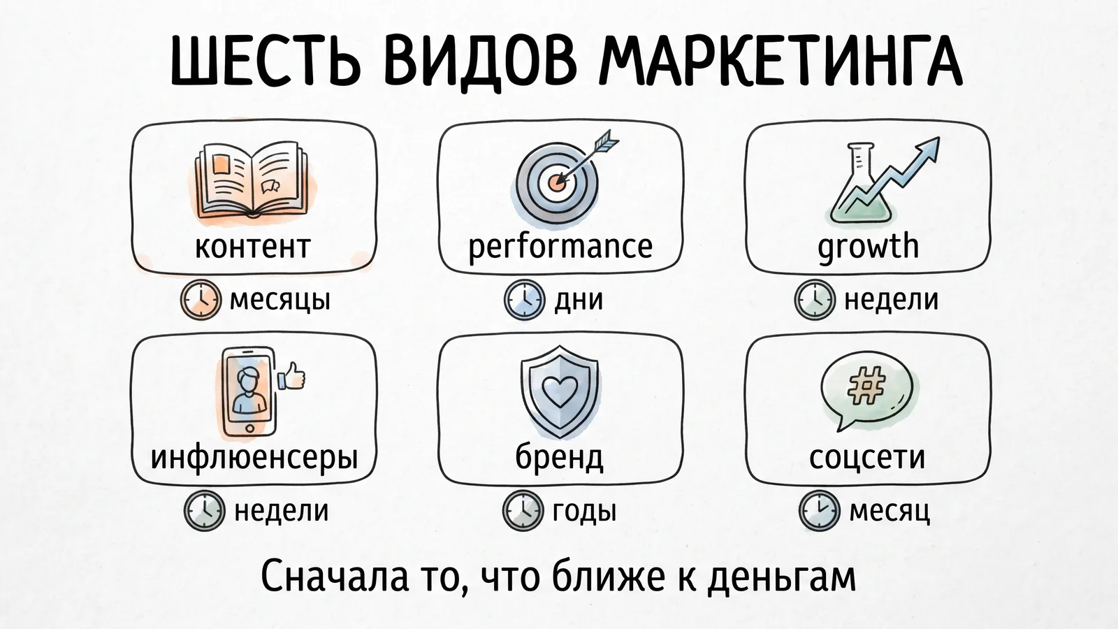 Шесть видов маркетинга: что делает каждый и когда его включать