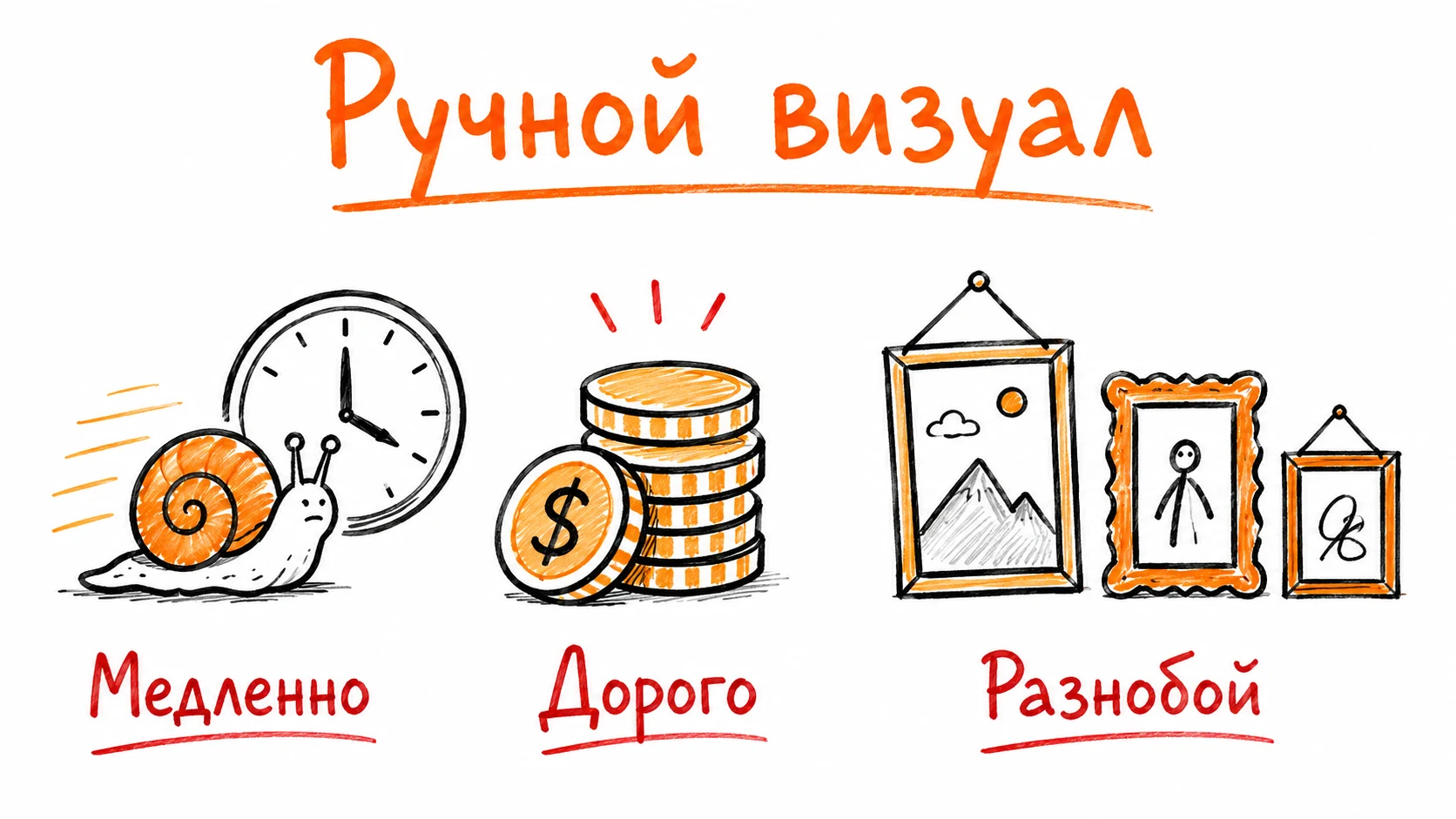 Ручной визуал: медленно, дорого, разнобой