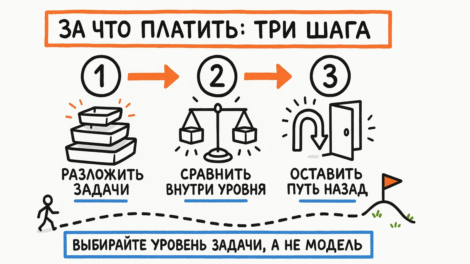 За что платить: три шага — разложить задачи, сравнить внутри уровня, оставить путь назад